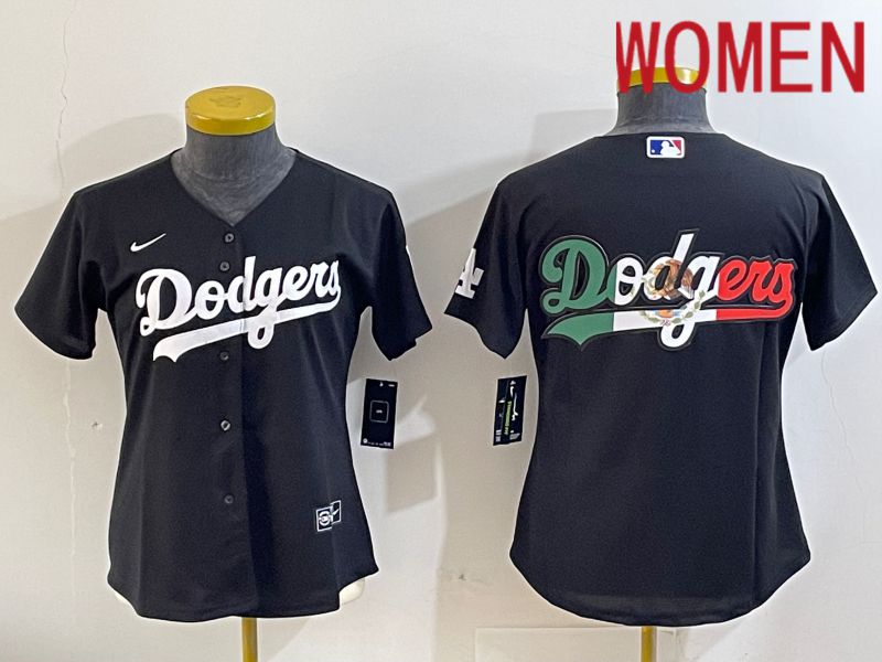 Women Los Angeles Dodgers Blank Black Game 2024 Nike MLB Jersey style 11212->women mlb jersey->Women Jersey